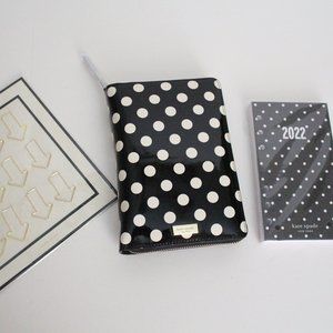 NWT Kate Spade Zip Around Personal Organizer & 2022 Inserts w/Bonus Paperclips